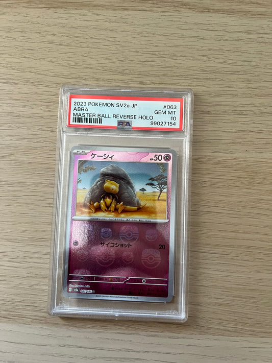 PSA 10 063/165 Abra Pokemon 151 Masterball Reverse Holo Japanese