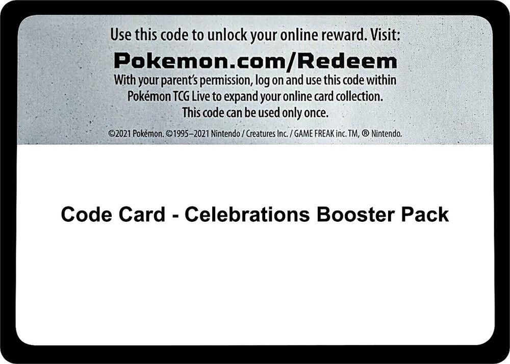 Pokemon Code Card Celebrations