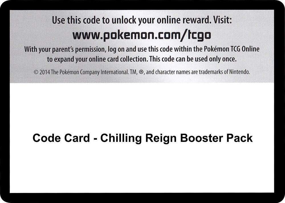 Pokemon Code Card Chilling Reign