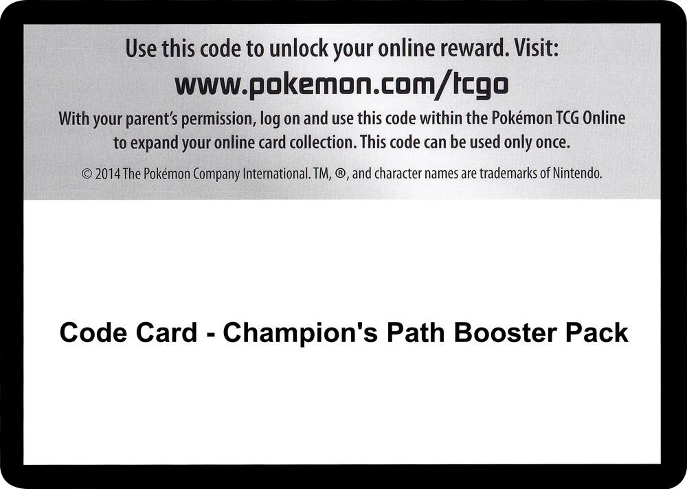 Pokemon Code Card Champions Path