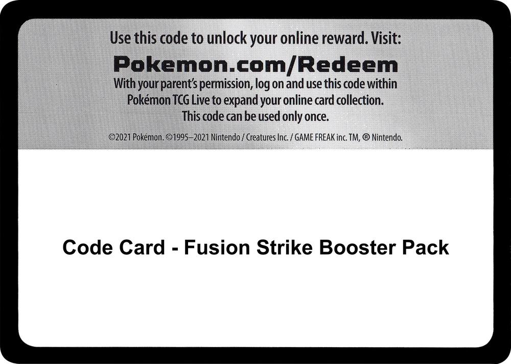 Pokemon Code Card Fusion Strike