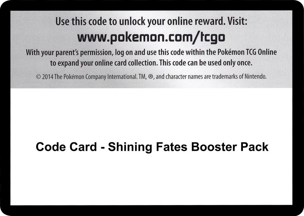 Pokemon Code Card Shining Fates