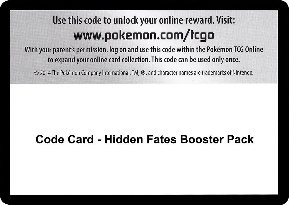 Pokemon Code Card Hidden Fates