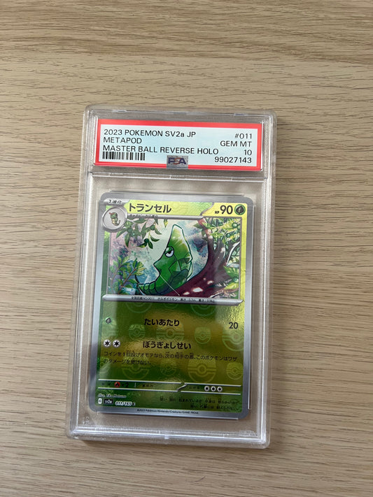 PSA 10 011/165 Metapod Pokemon 151 Masterball Reverse Holo Japanese