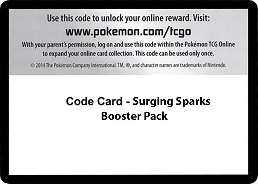 Pokemon Code Card Surging Sparks