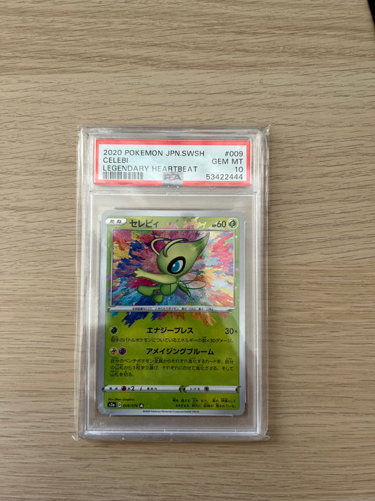 Pokemon PSA 10 009/076 Celebi Legendary HeartBeat