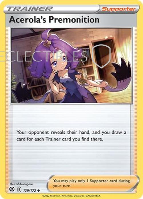 Pokemon Brilliant Stars 129/172 Acerola's premonition Reverse Holo