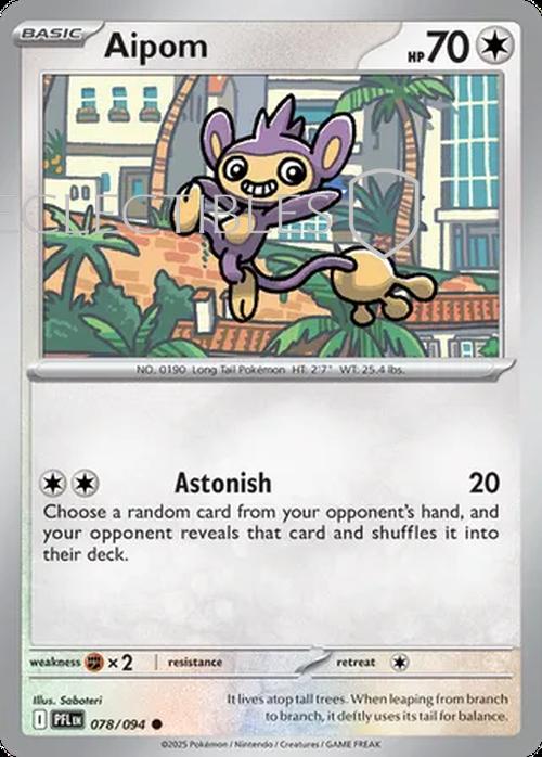 Pokemon Phantasmal Flames 078/094 Aipom Reverse Holo