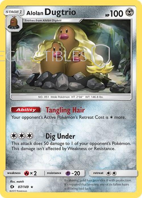 Pokemon Sun & Moon 087/149 Alolan Dugtrio Holo