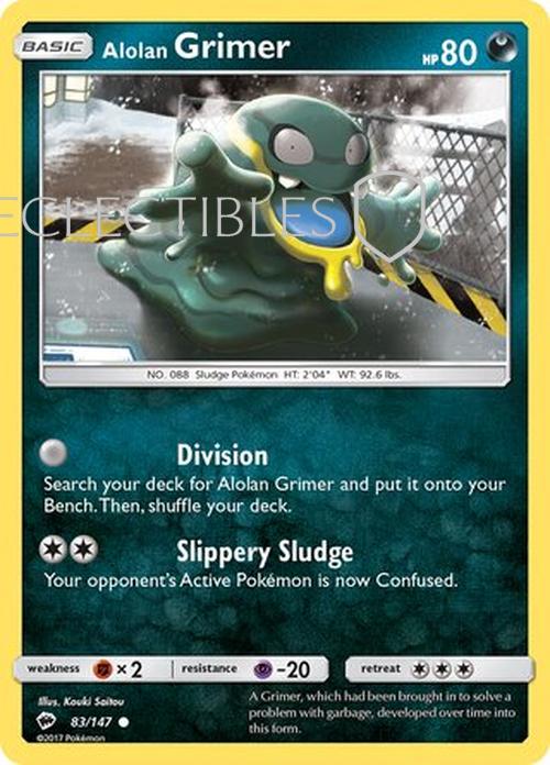 Pokemon Burning Shadows 083/147 Alolan Grimer Reverse Holo