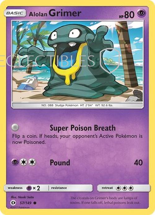 Pokemon Sun & Moon 057/149 Alolan Grimer  Reverse Holo