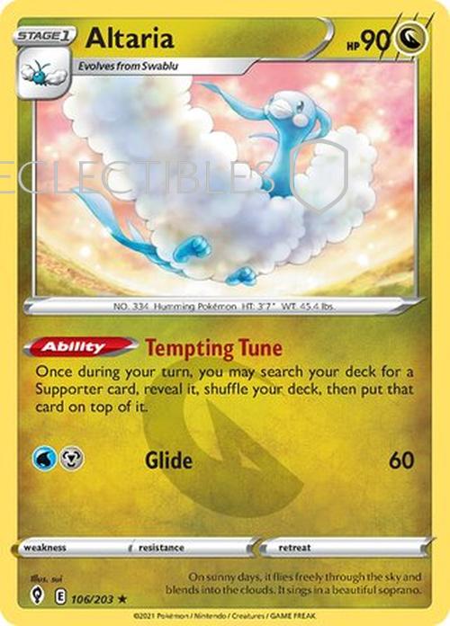 Pokemon Evolving Skies 106/203 Altaria  Reverse Holo
