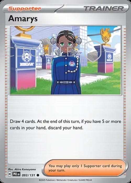 Pokemon Prismatic Evolutions 093/131 Amarys Pokeball Reverse Holo