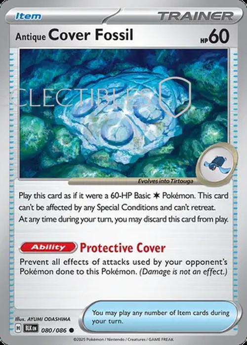 Pokemon Black Bolt 080/086 Antique Cover Fossil Reverse Holo