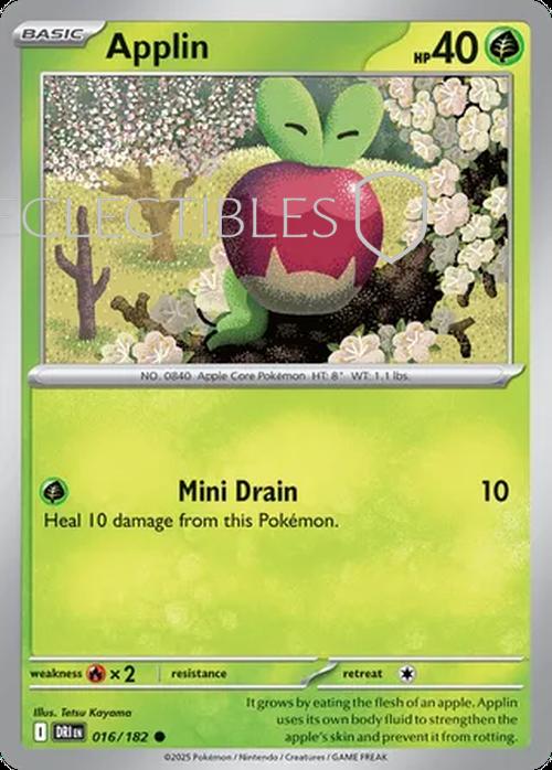Pokemon Destined Rivals 016/182 Applin Reverse Holo