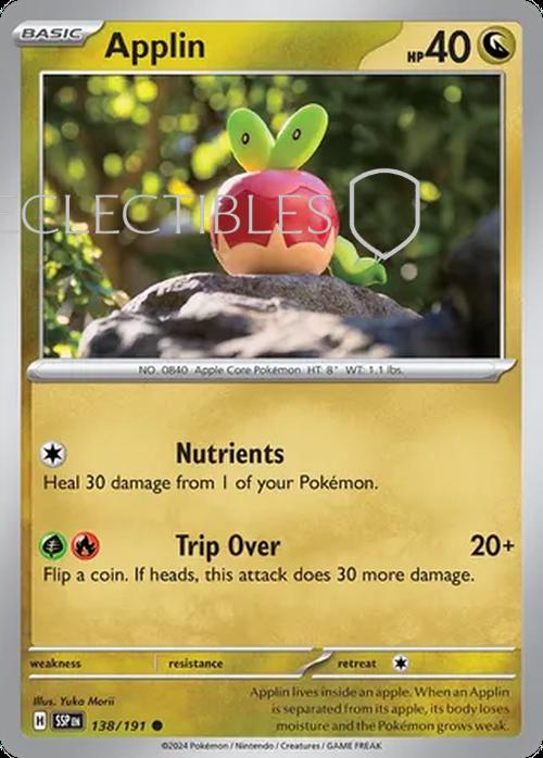 Pokemon Surging Sparks 138/191 Applin Reverse Holo