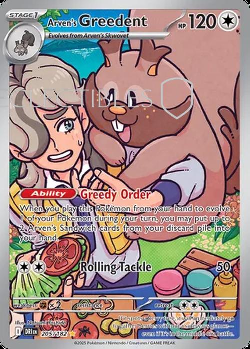 Pokemon Destined Rivals 205/182 Arvens Greedent