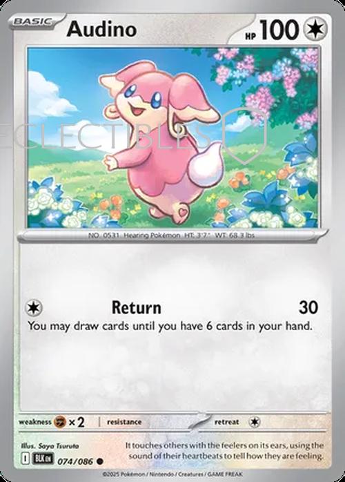 Pokemon Black Bolt 074/086 Audino Reverse Holo