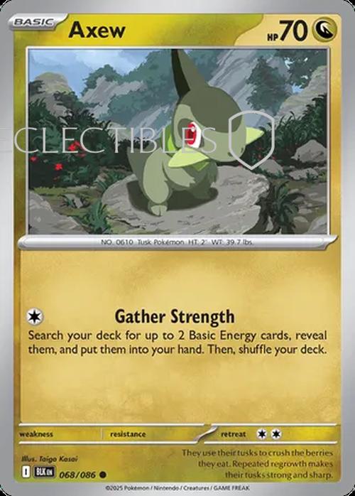 Pokemon Black Bolt 068/086 Axew Reverse Holo