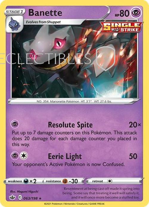 Pokemon Chilling reign 063/198 Banette Reverse Holo