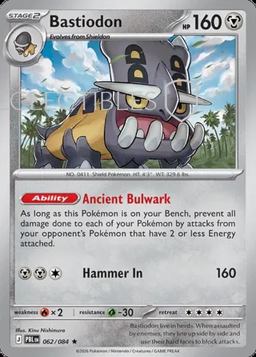 Pokemon pitch black 062/84 Bastiodon Holo