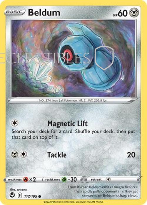 Pokemon Silver Tempest 117/195 Beldum  Reverse Holo
