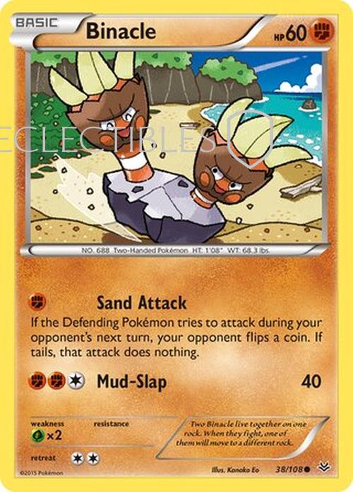 Pokemon Roaring Skies 038/108 Binacle Reverse Holo