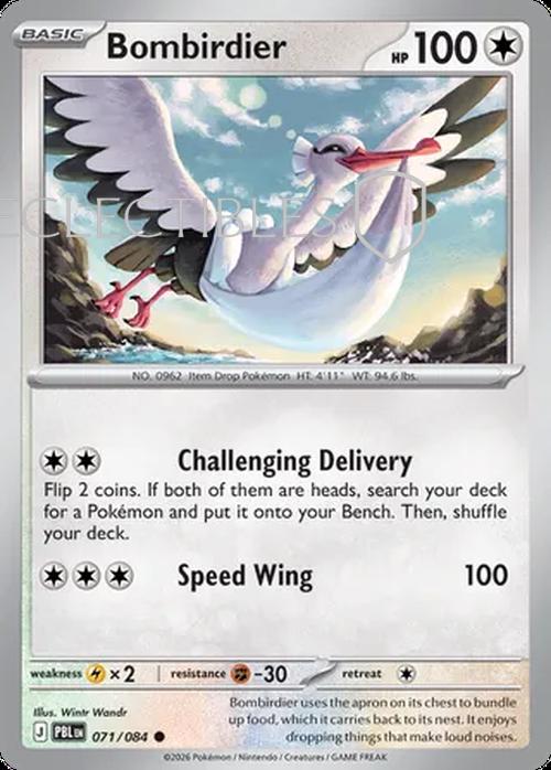 Pokemon pitch black 071/84 Bombirdier Reverse Holo