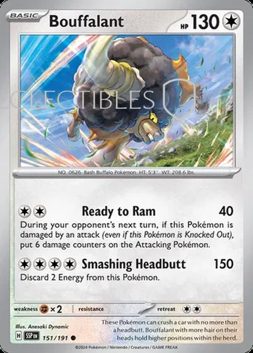 Pokemon Surging Sparks 151/191 Bouffalant Reverse Holo