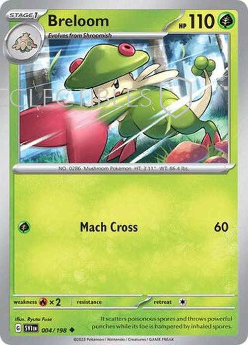 Pokemon Scarlet & Violet 004/198 Breloom  Reverse Holo