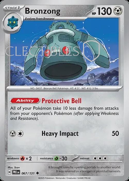 Pokemon Prismatic Evolutions 067/131 Bronzong Reverse Holo