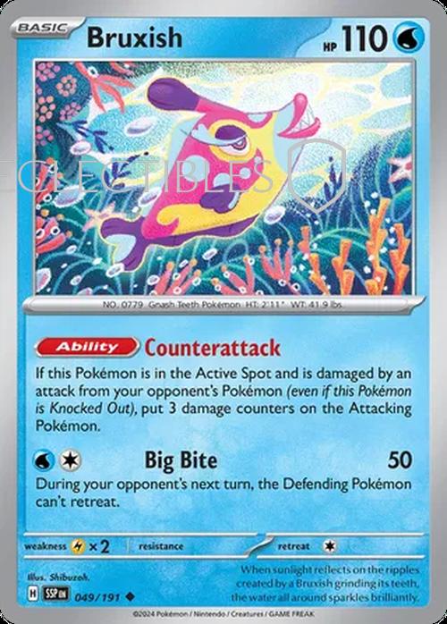 Pokemon Surging Sparks 049/191 Bruxish  Reverse Holo