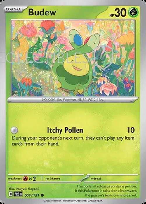 Pokemon Prismatic Evolutions 004/131 Budew Reverse Holo
