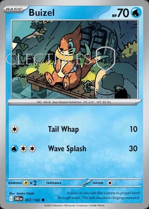 Pokemon Destined Rivals 057/182 Buizel Reverse Holo