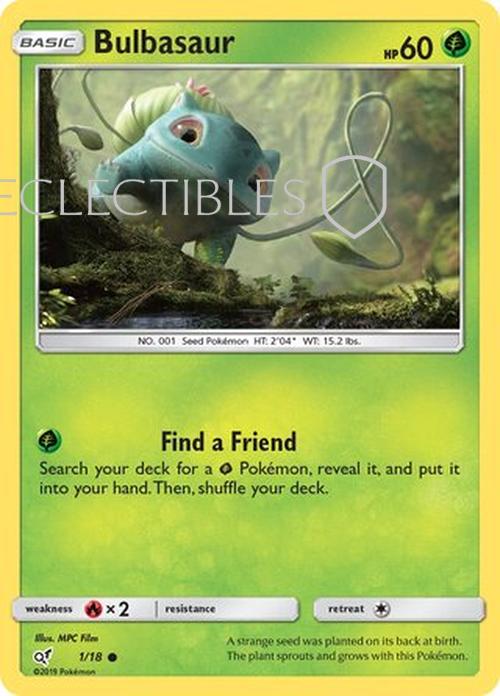 Pokemon Detective Pikachu 001/018 Bulbasaur Reverse Holo