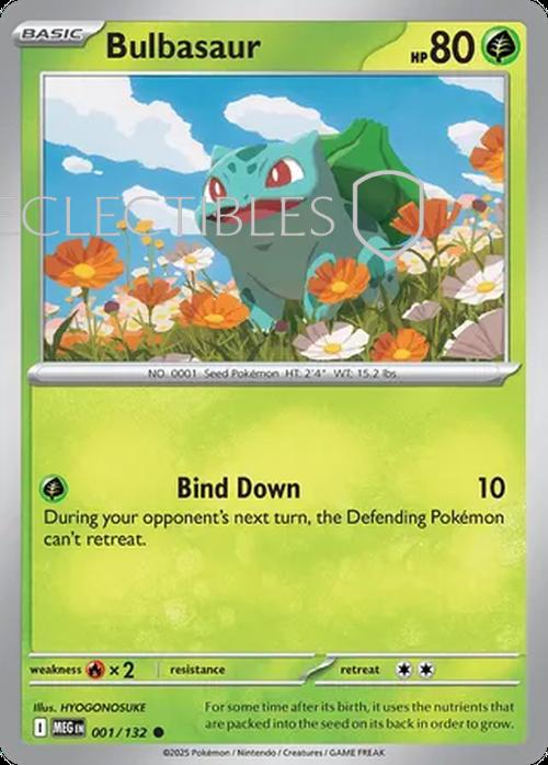 Pokemon Mega Evolutions 001/132 Bulbasaur Reverse Holo