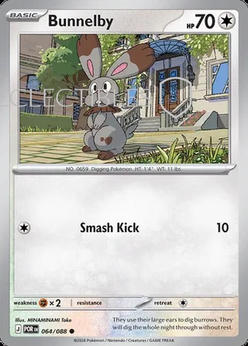 Pokemon Perfect Order 064/88 Bunnelby Reverse Holo