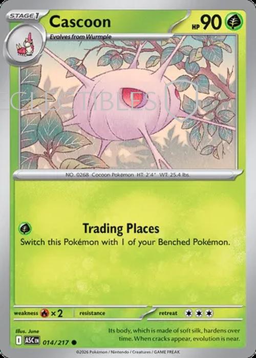 Pokemon Ascended Heroes 014/217 Cascoon Reverse Holo