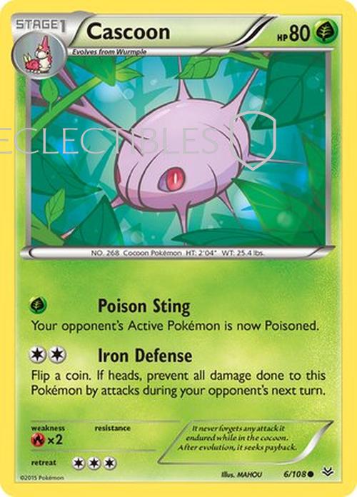 Pokemon Roaring Skies 006/108 Cascoon Reverse Holo