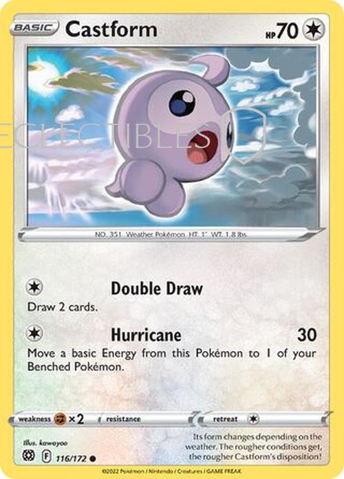 Pokemon Brilliant Stars 116/172 Castform  Reverse Holo