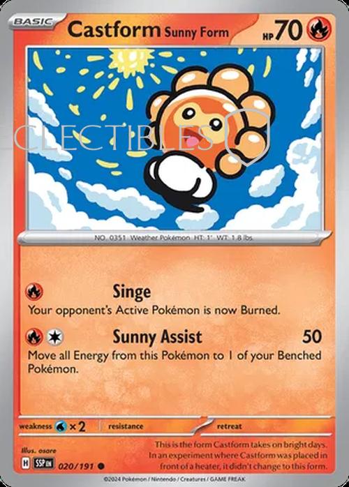 Pokemon Surging Sparks 020/191 Castform Sunny Form  Reverse Holo