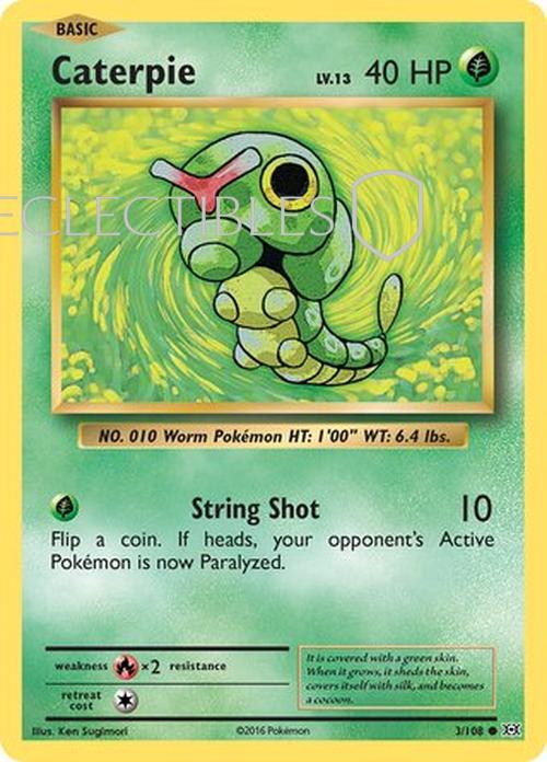 Pokemon evolutions 003/108 Caterpie  Reverse Holo