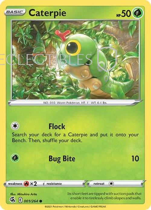 Pokemon Fusion Strike 001/264 Caterpie  Reverse Holo