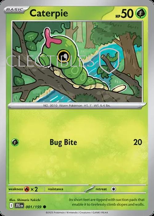 Pokemon Journey Together 001/159 Caterpie Reverse Holo