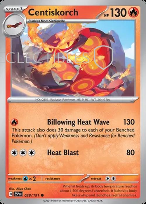 Pokemon Surging Sparks 028/191 Centiskorch  Reverse Holo
