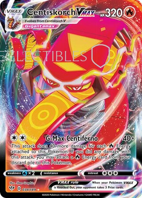 Pokemon Darkness Ablaze 034/189 Centiskorch VMAX