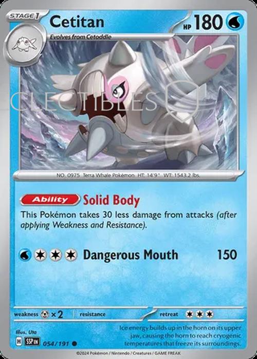 Pokemon Surging Sparks 054/191 Cetitan  Reverse Holo