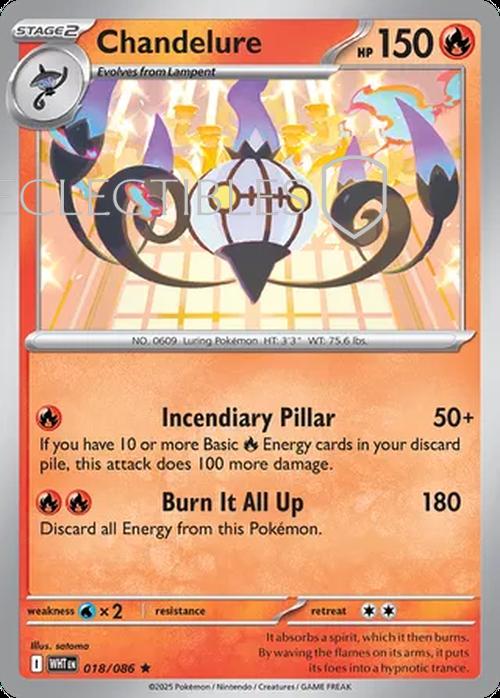 Pokemon White Flare 018/086 Chandelure Holo