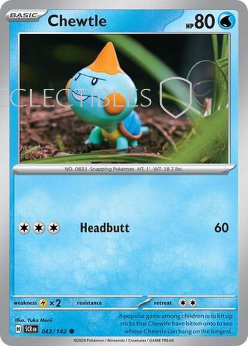Pokemon Stellar Crown 043/142 Chewtle Reverse Holo