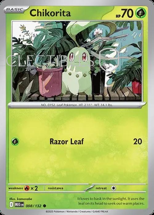 Pokemon Mega Evolutions 008/132 Chikorita Reverse Holo